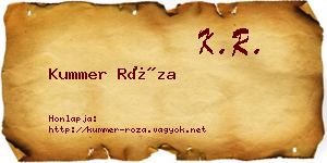 Kummer Róza névjegykártya
